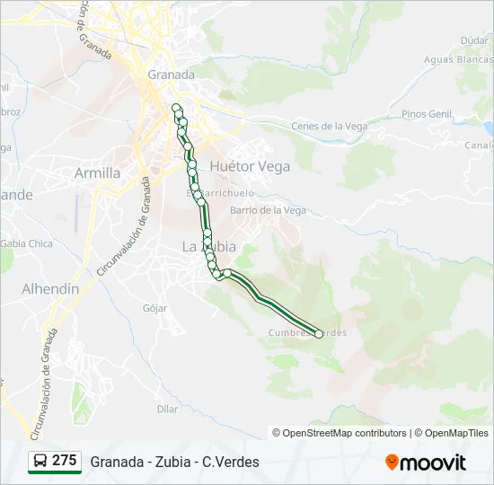275 Bus Line Map