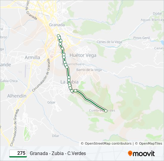 275 bus Line Map