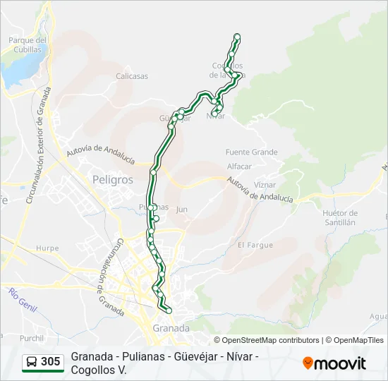 305 Bus Line Map