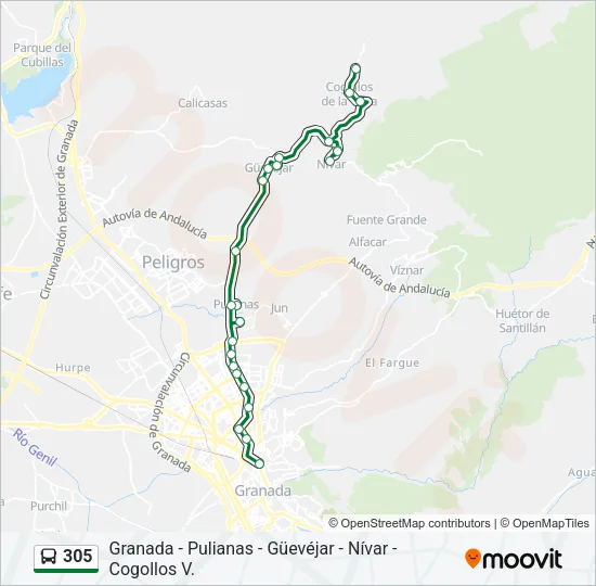 305 Bus Line Map