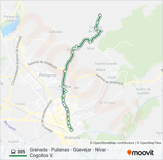 305 Bus Line Map