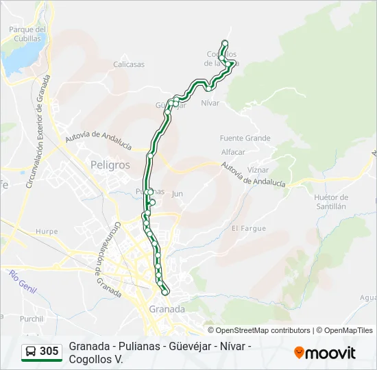 305 Bus Line Map