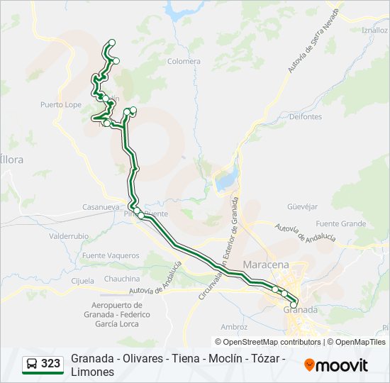 323 bus Mapa de línia