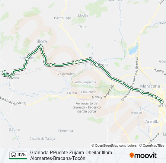 325 bus Line Map