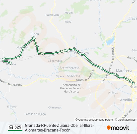 325 bus Line Map