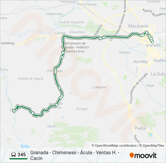 345 Bus Line Map