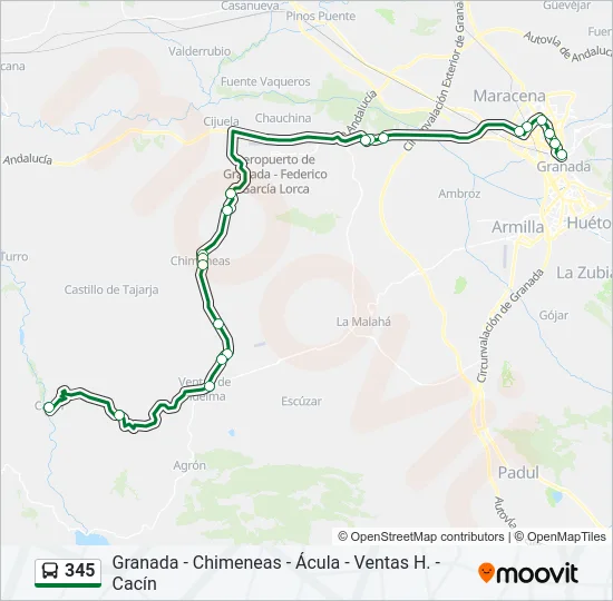 345 Bus Line Map