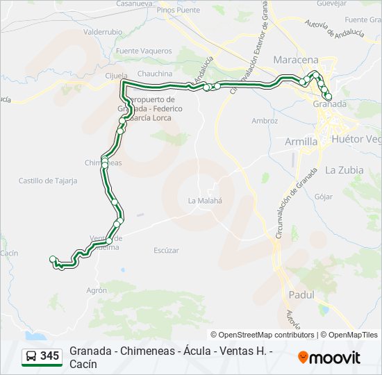 345 bus Line Map