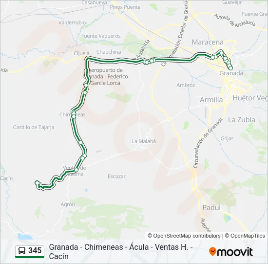 345 Bus Line Map
