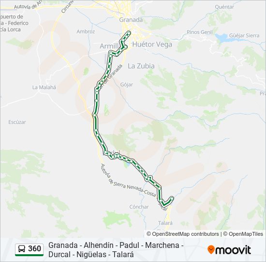 360 bus Line Map