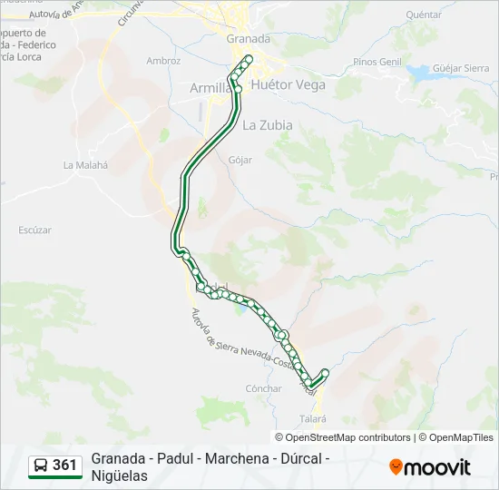 361 Bus Line Map