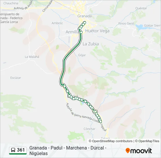 361 Bus Line Map