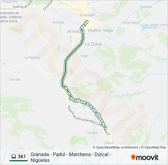 361 Bus Line Map