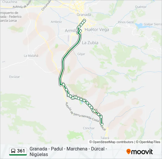 361 Bus Line Map