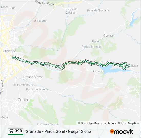 390 Bus Line Map