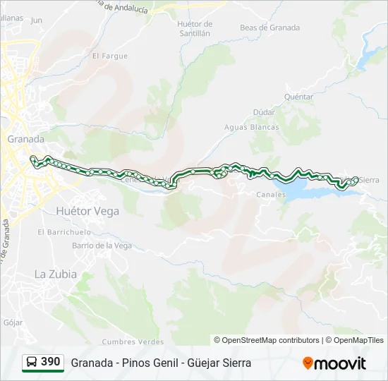 390 Bus Line Map