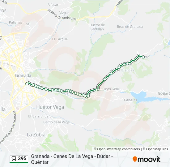 395 Bus Line Map
