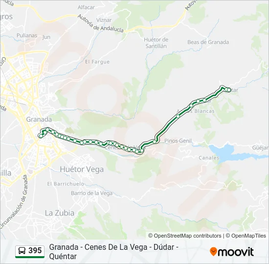395 Bus Line Map