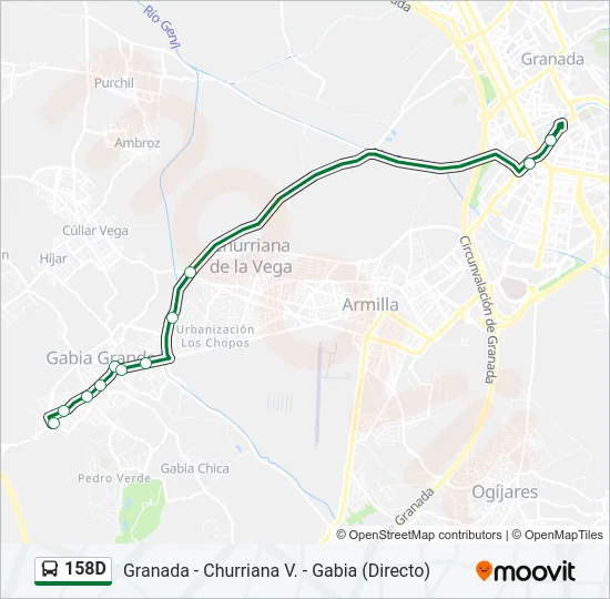 158D Bus Line Map