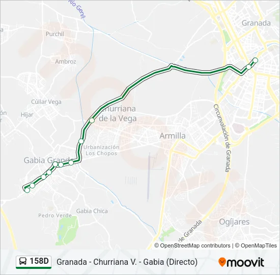 158D Bus Line Map