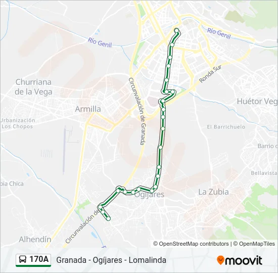 170A Bus Line Map