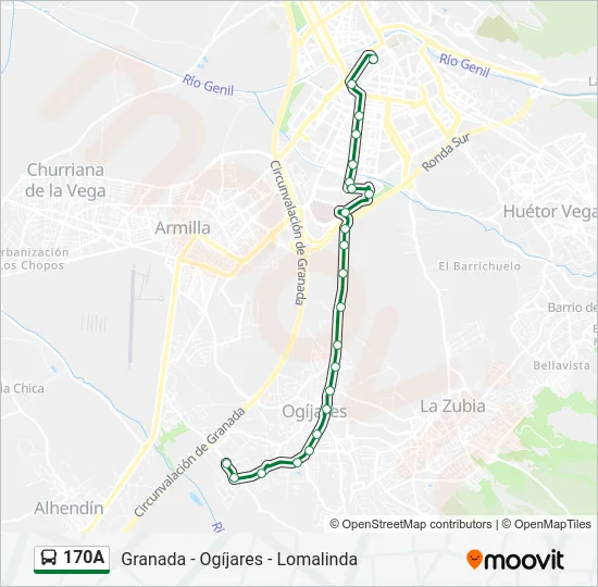 170A Bus Line Map