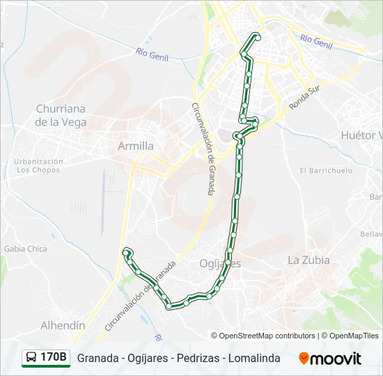 170B Bus Line Map