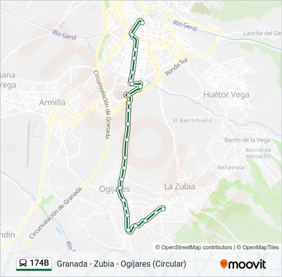 174B Bus Line Map