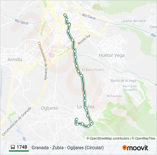 174B Bus Line Map