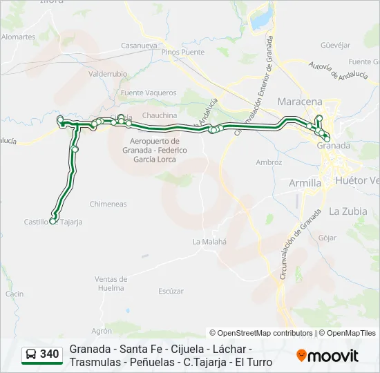 340 Bus Line Map