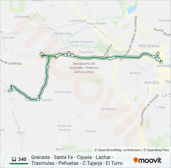 340 Bus Line Map