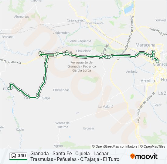 340 bus Line Map