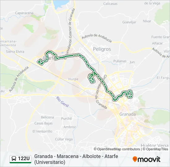 122U Bus Line Map