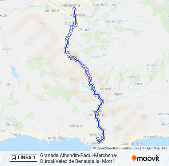 LÍNEA 1 Bus Line Map