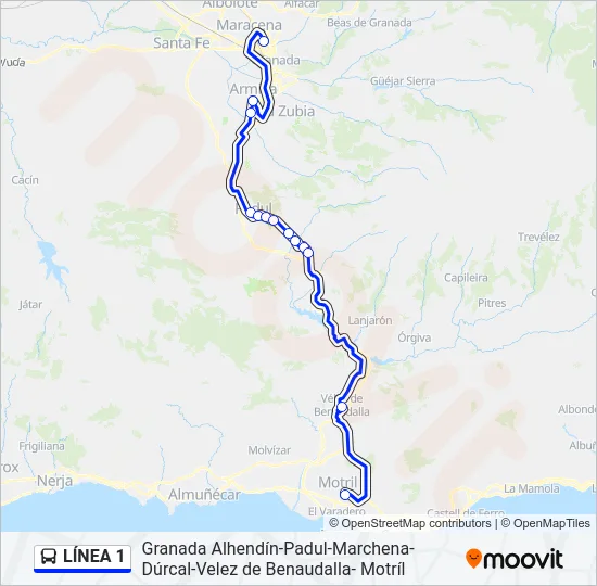 LÍNEA 1 Bus Line Map