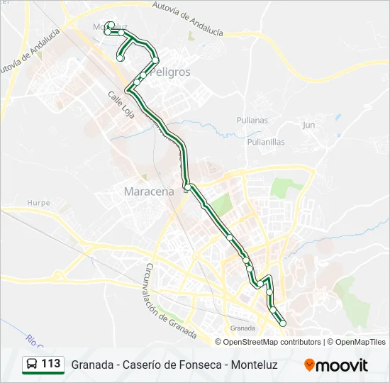 113 Bus Line Map