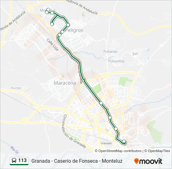 113 Bus Line Map