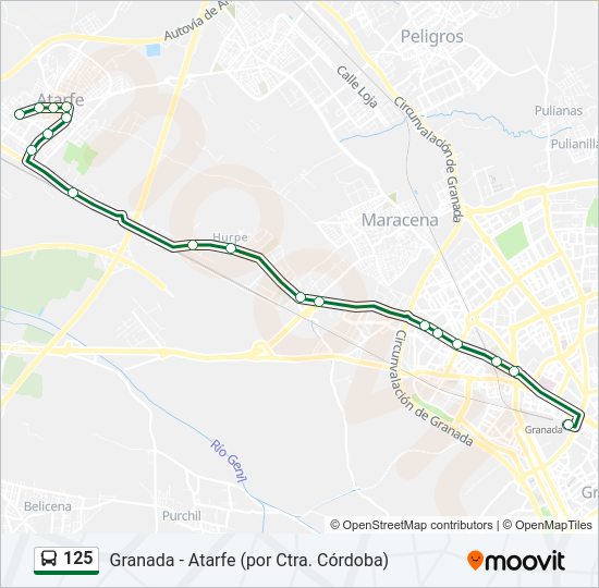 Mapa de 125 de autobús