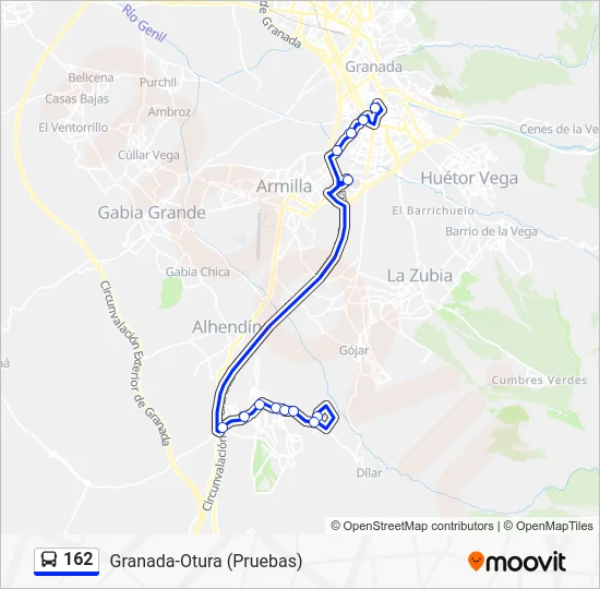 162 bus Mapa de línia