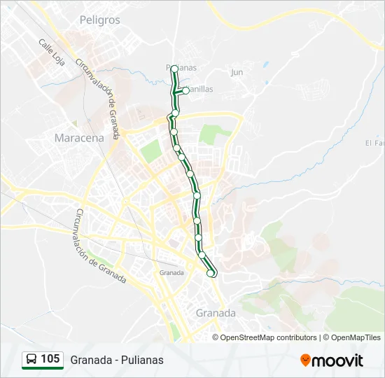 105 Bus Line Map