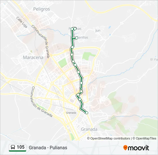 105 Bus Line Map