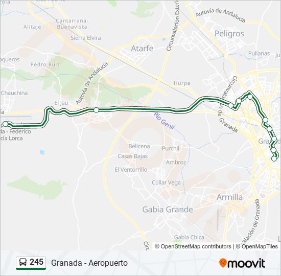 245 bus Line Map