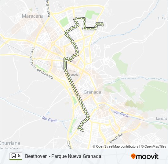 Mapa de 5 de autobús