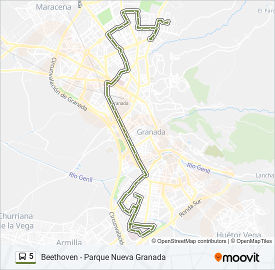 Mapa de 5 de autobús