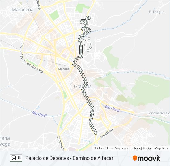 Mapa de 8 de autobús