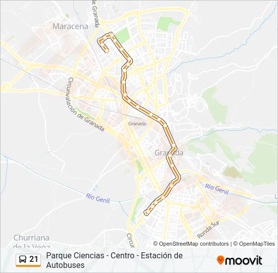 21 Bus Line Map