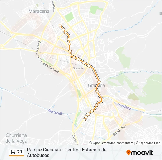 21 Bus Line Map