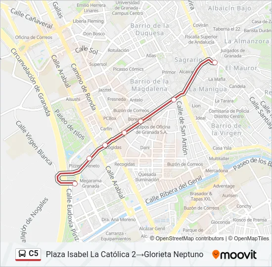 C5 Bus Line Map