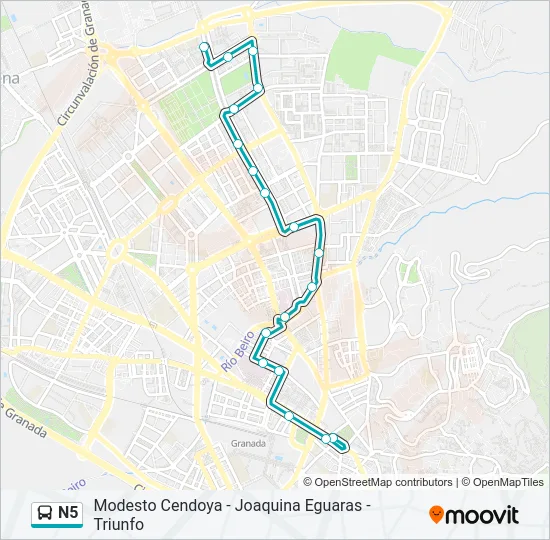 N5 Bus Line Map