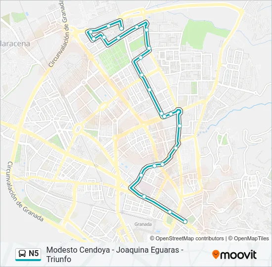 N5 Bus Line Map